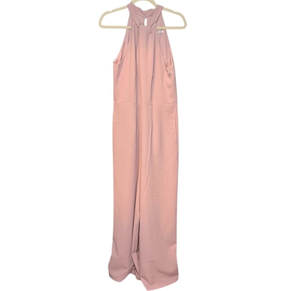 Julia Jordan Light Mauve Formal Wide Leg Jumpsuit Halter Neck Prom Size 10 NWT - Picture 2 of 10